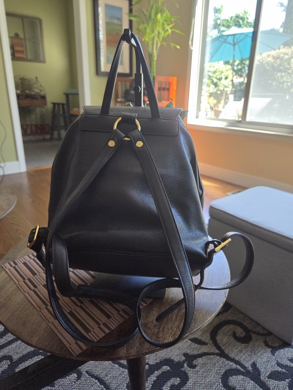 MCM Black Leather Mini Backpack with Gold Hardware - Picture 2 of 9